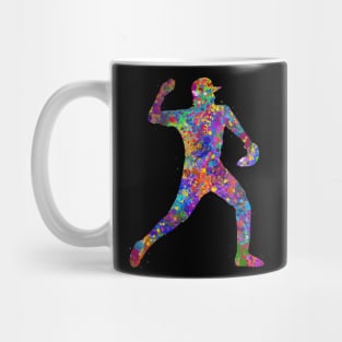 Baseball player watercolor art Mug